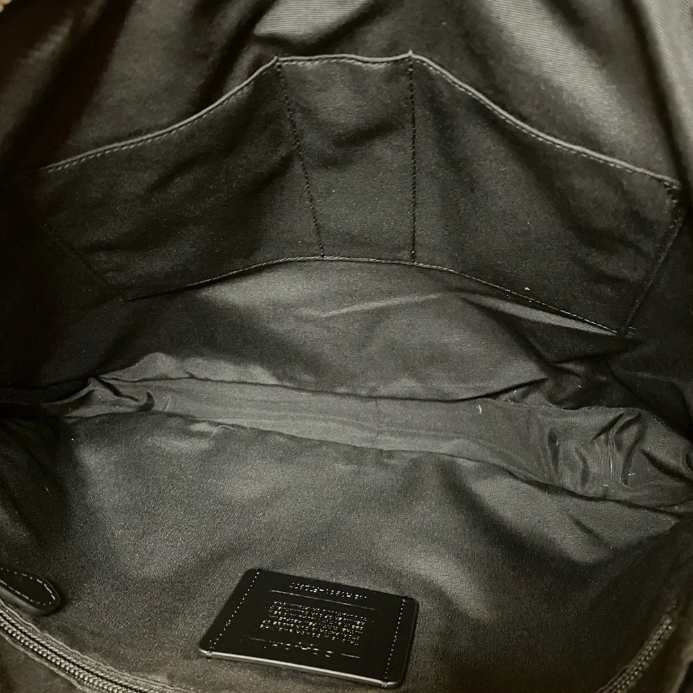 Coach Black Embossed Signature Leather Laptop Bag